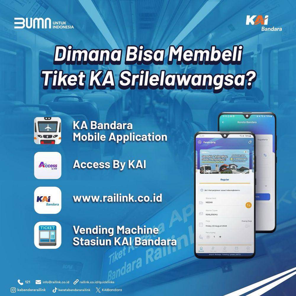 informasi tempat pembelian tiket KA Bandara Kualanamu (instagram.com/kabandararailink)