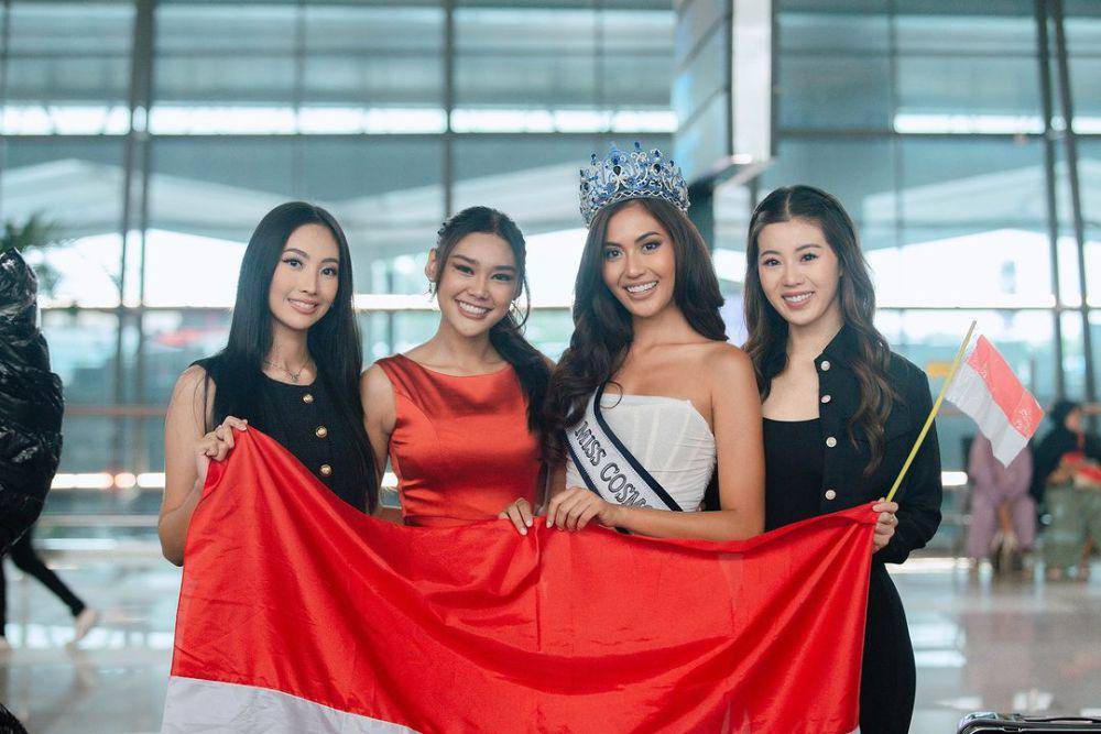 Potret Keberangkatan Ketut Permata Juliastrid ke Miss Cosmo 2024 (Instagram.com/officialputeriindonesia)