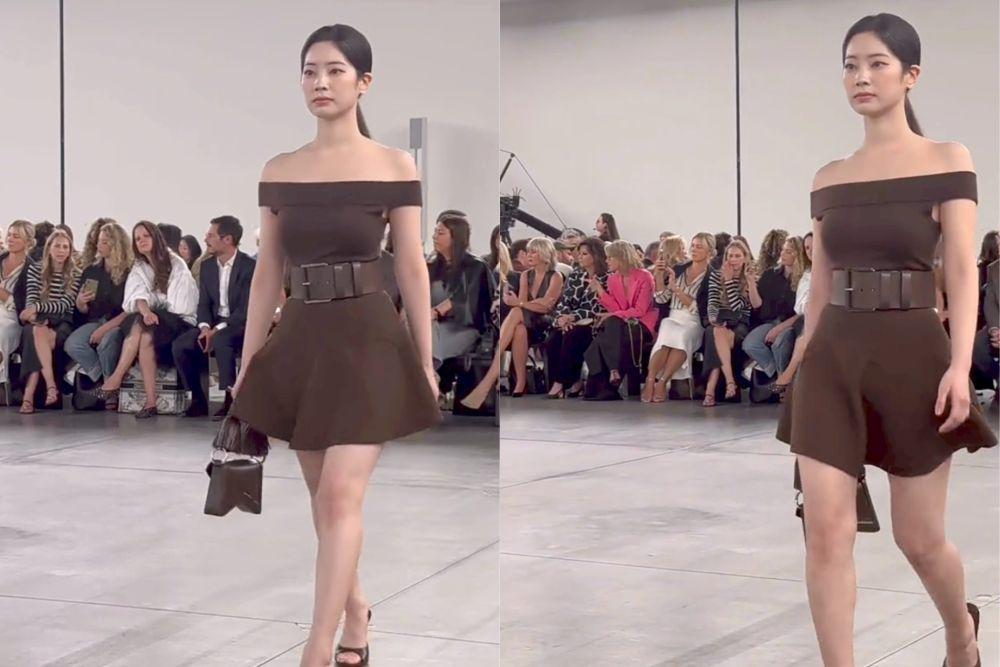 7 Potret Dahyun TWICE Debut Runway di New York Fashion Week 2024