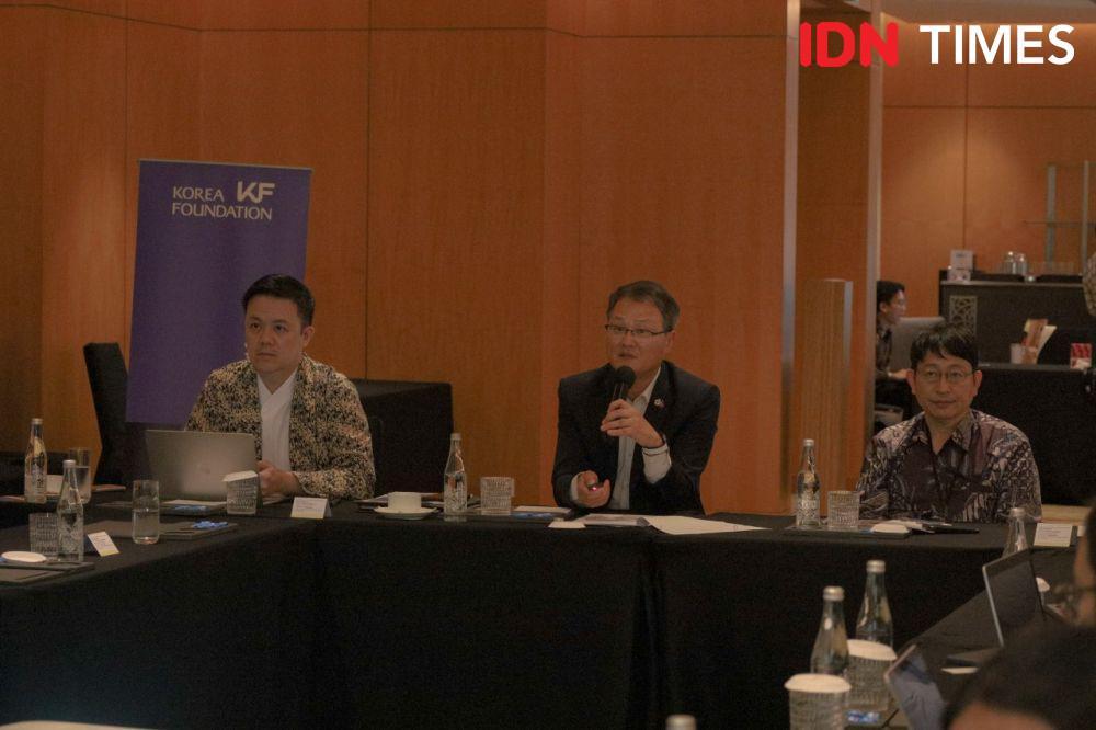 Duta Besar Korea Selatan untuk ASEAN, Lee Jang Keun, dalam Workshop Indonesian Next Generation Journalist Network on Korea 2024 yang diinisiasi Korea Foundation bersama Foreign Policy Community Indonesia. (Dok FPCI)