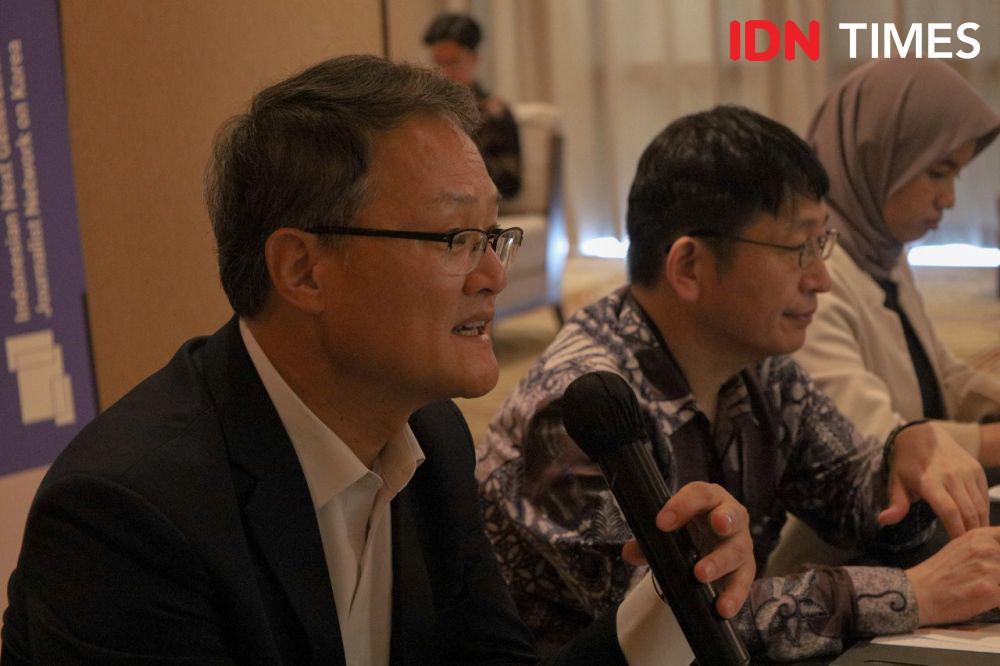 Duta Besar Korea Selatan untuk ASEAN, Lee Jang Keun, dalam Workshop Indonesian Next Generation Journalist Network on Korea 2024 yang diinisiasi Korea Foundation bersama Foreign Policy Community Indonesia. (Dok FPCI))