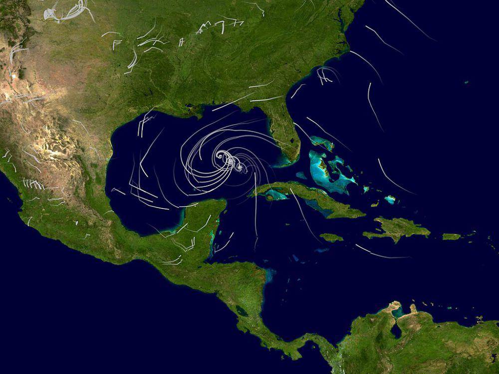 ilustrasi arah angin pembentukan badai katrina (commons.m.wikimedia.org/NASA Goddard Space Flight Center)