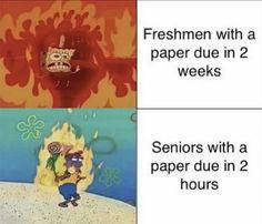 potret meme SpongeBob hari pertama sekolah (reddit.com/user/americanBcups)
