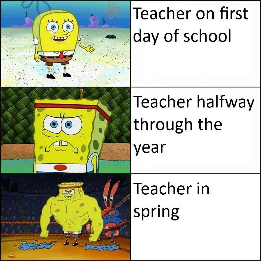 potret meme SpongeBob hari pertama sekolah (reddit.com/r/SpongebobMemes)