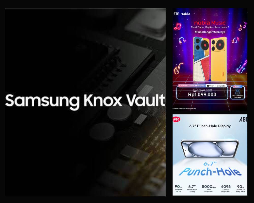 Samsung Knox Vault (dok. Samsung Members Community) | ZTE nubia Music (instagram.com/@ztemobileindonesia) | itel A80 (instagram.com/itelindonesia)