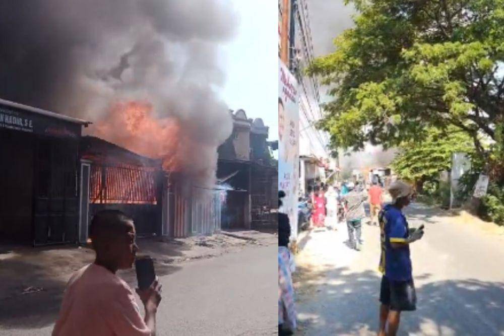 Kebakaran di toko karangan bunga di Makassar, Kamis (12/9/2024). (Dok. Istimewa)