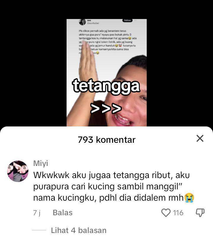 potret meme kocak cara nguping tetangga yang lagi bertengkar (tiktok com/aaamarrr_)