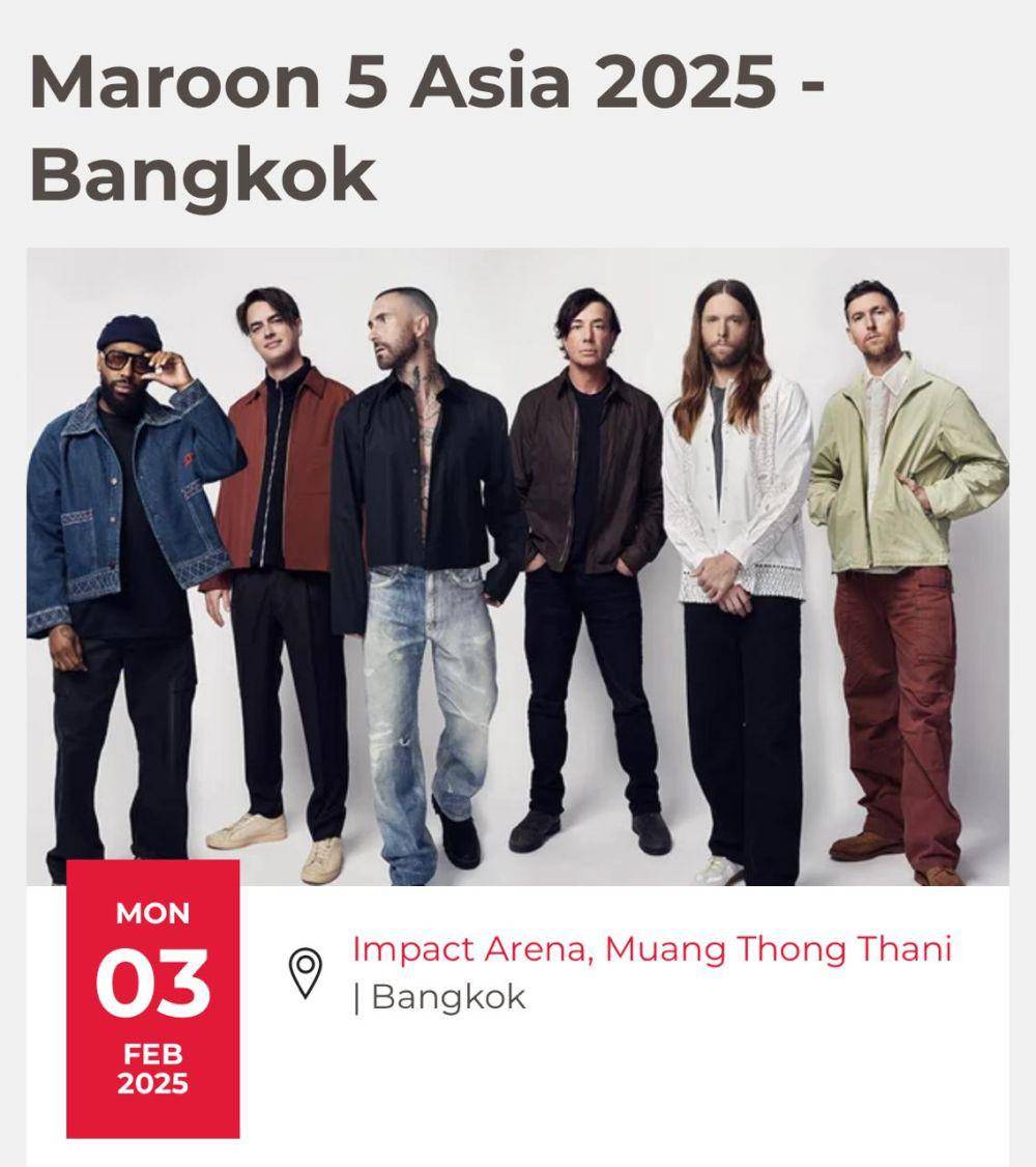 Konser Maroon 5 di Bangkok (dok. Live Nation)