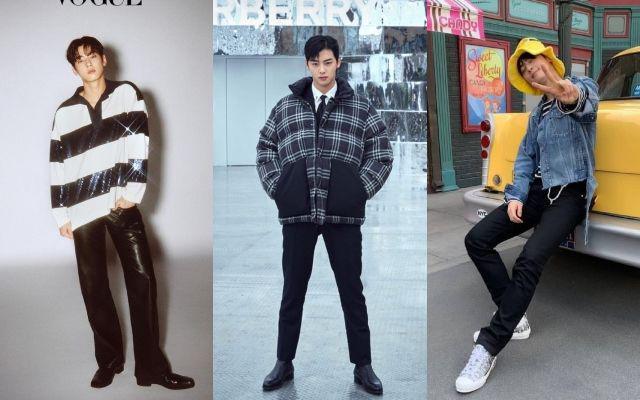 Stripe outfit ala Cha Eun Woo ASTRO (instagram.com/eunwo.o_c)