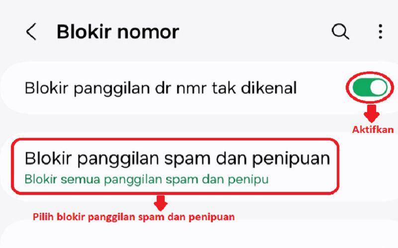 cara otomatis memblokir nomor tak dikenal di Android (dok. pribadi/Jubaedah Haryani)