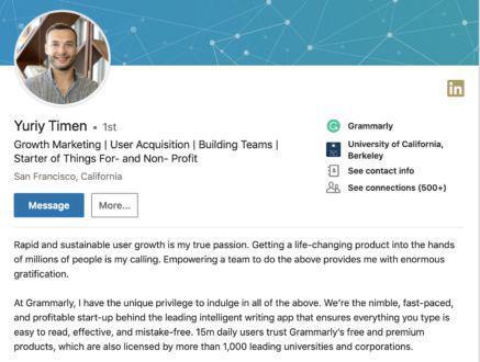 ilustrasi headline dan summary LinkedIn (pinterest.com/@grammarly)