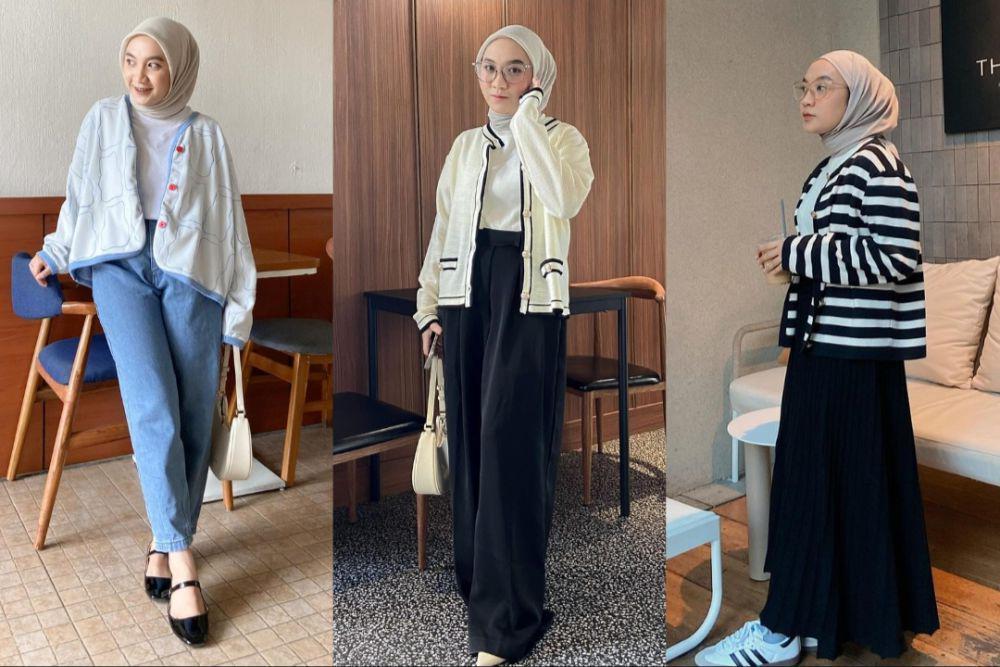 7 Ide Mix and Match Kardigan Rajut ala Darma Putri, Chic dan Girly!