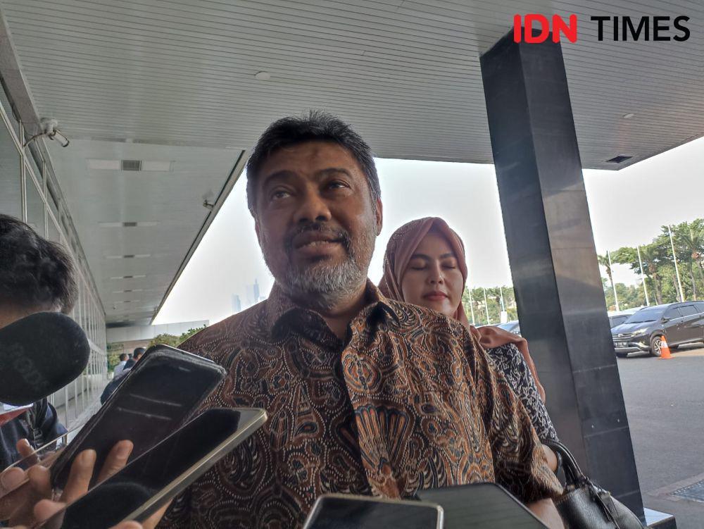Presiden Partai Buruh Said Iqbal temui Wakil Ketua DPR Sufmi Dasco Ahmad untuk undang Presiden Terpilih Prabowo Subianto. (IDN Times/Amir Faisol)