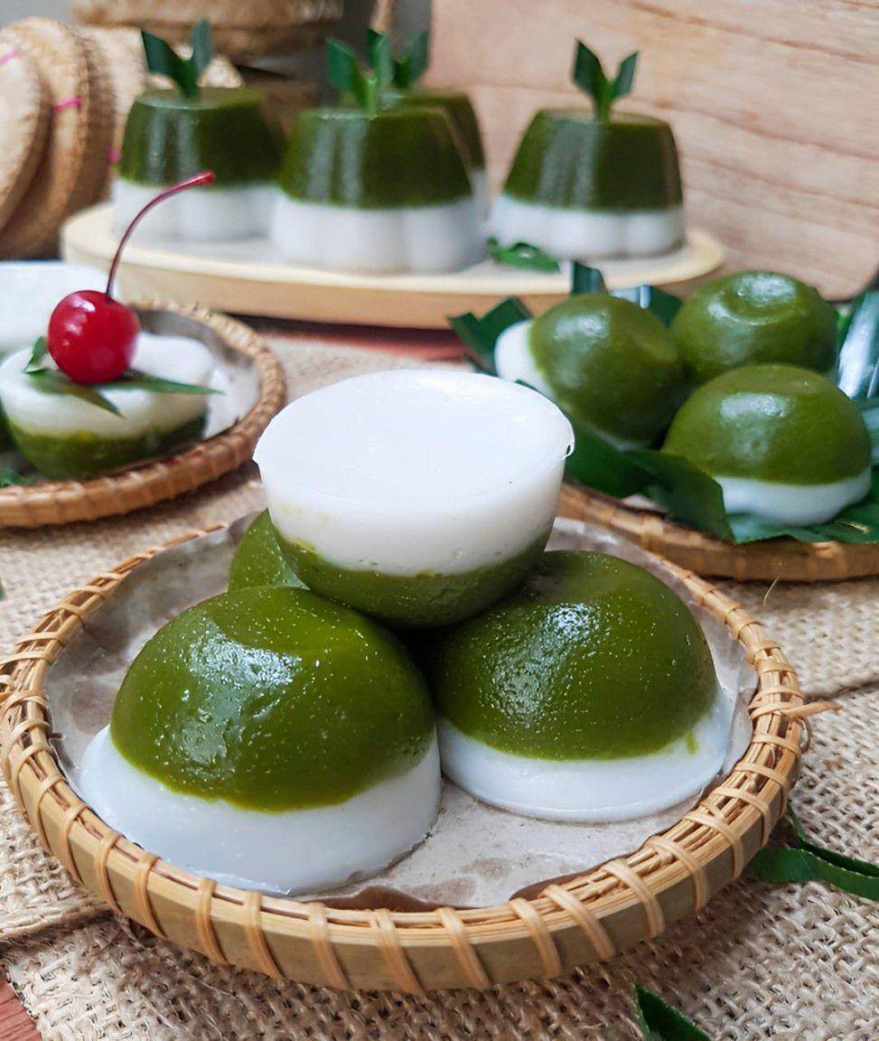 Ilustrasi kue talam pandan (instagram.com/food.cocolyshu_02)