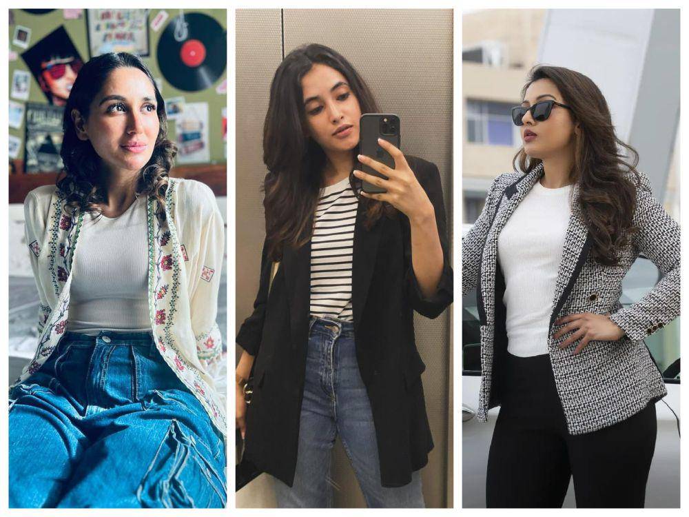 inspirasi OOTD outer ala aktris India (instagram.com/nikifying | priyankaamohanofficial | catherinetresa)