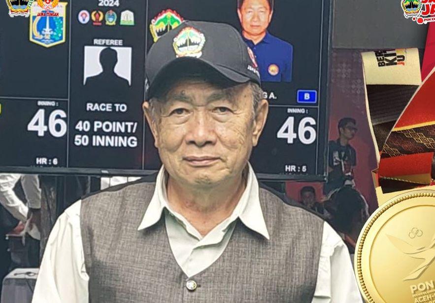 Atlet PON Biliar Tan Kiong An dari Jateng, Raih Emas di Usia 74 Tahun