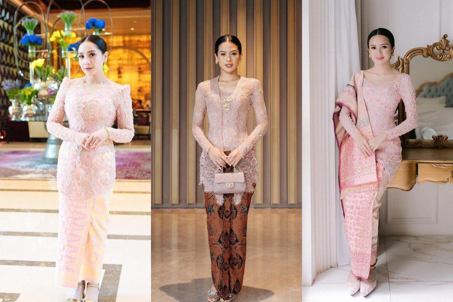 7 Inspirasi Kebaya Brokat Modifikasi Tema Soft Pink, Tuai Sanjungan!