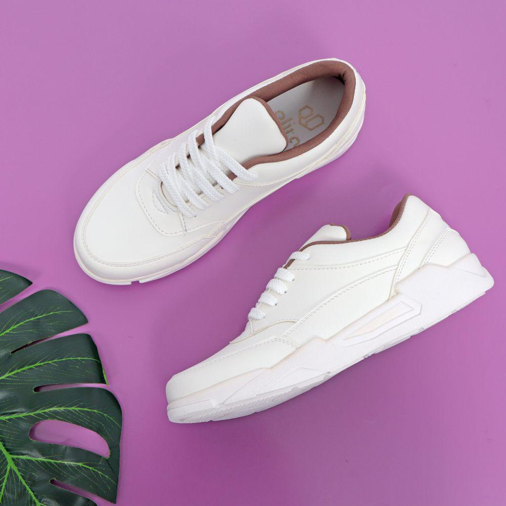 ELIRA Clara - Sepatu Sneakers Wanita White Cream (shopee.co.id/ELIRA Official Shop)