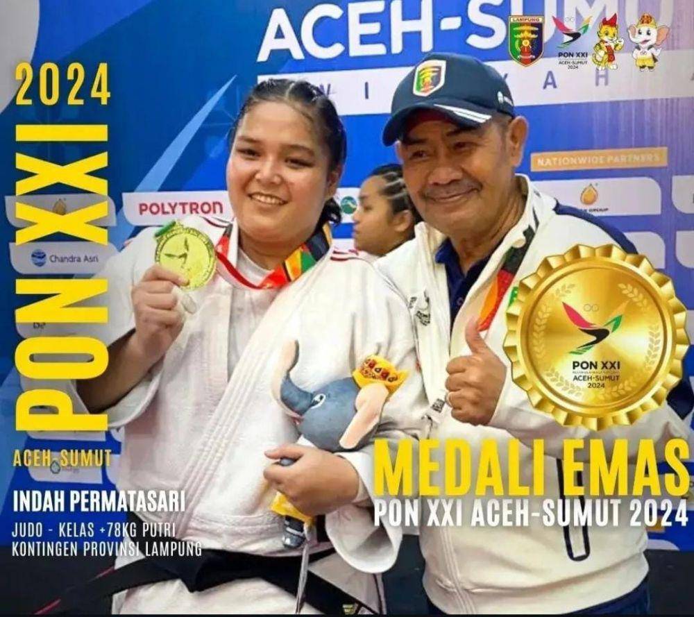 Indah Permata Sari atlet judo Lampung mendapat emas. (IDN Times/Instagram koni_lampung)