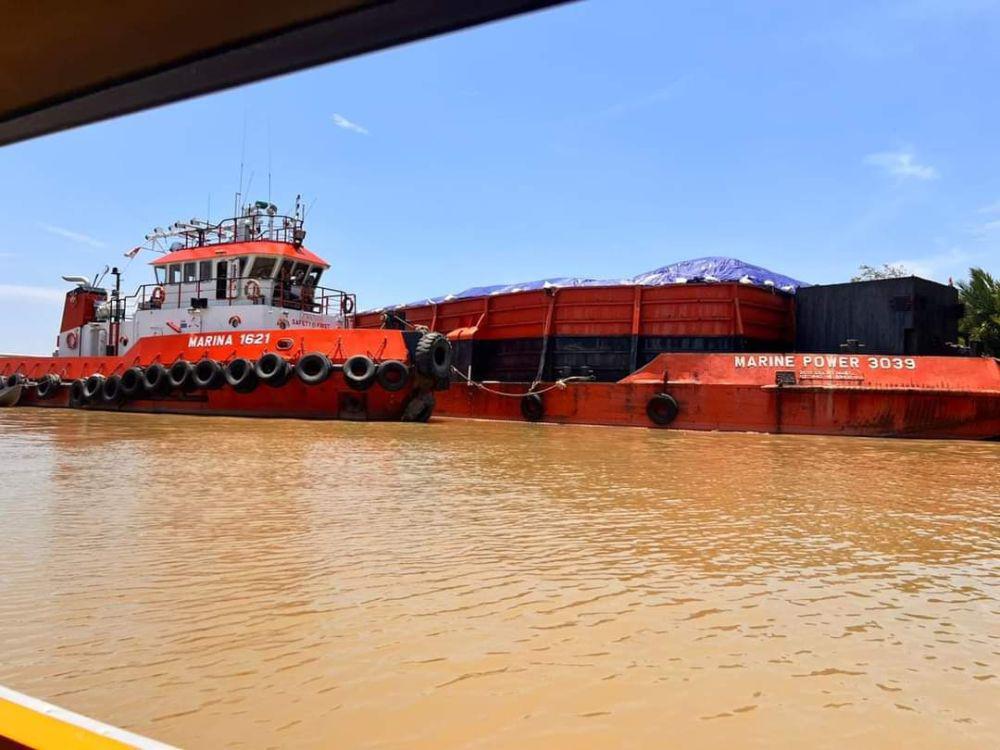 Jembatan P.6 Lalan Lagi-lagi Ditabrak Tugboat Batu Bara