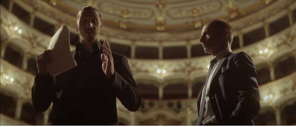 potret Zlatan Ibrahimovic (kiri) dan Aleksander Ceferin (kanan) di video media kit UEFA untuk format baru UCL (youtube.com/UEFA)
