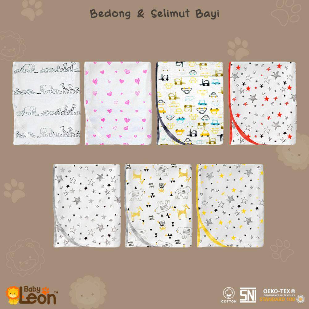 BABYLEON Bedong Bayi Baru Lahir Kain Motif (shopee.co.id/Baby Leon Official Shop)