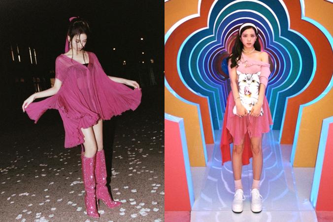 12 Gaya Jisoo BLACKPINK dengan Outfit Nuansa Pink, So Pretty!