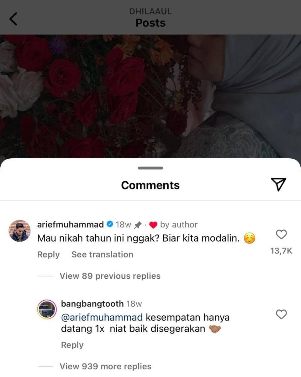Arief Muhammad modalin nikah pasangan yang viral (instagram.com/ariefmuhammad)