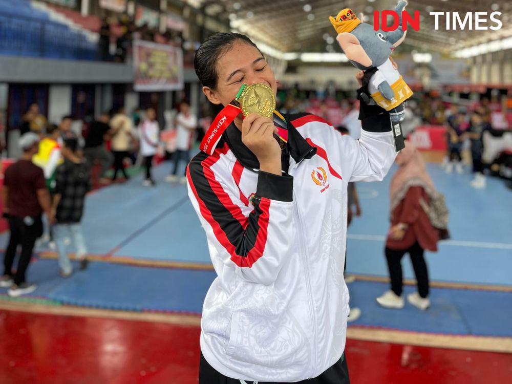Polres Jepara Bangga! Briptu Evana Raih Emas PON Aceh dari Sepak Takraw