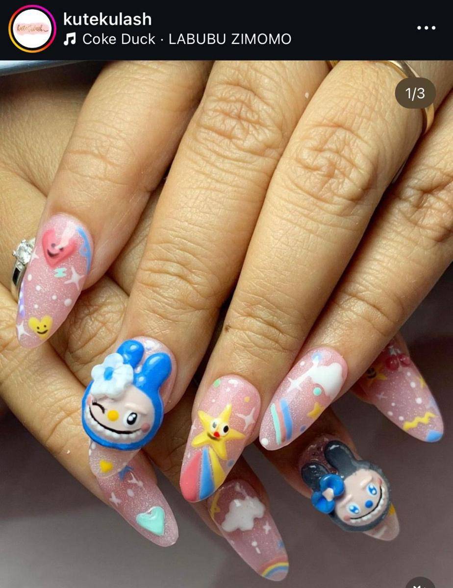 Ide Nail Art Labubu. (instagram.com/kutekulash)
