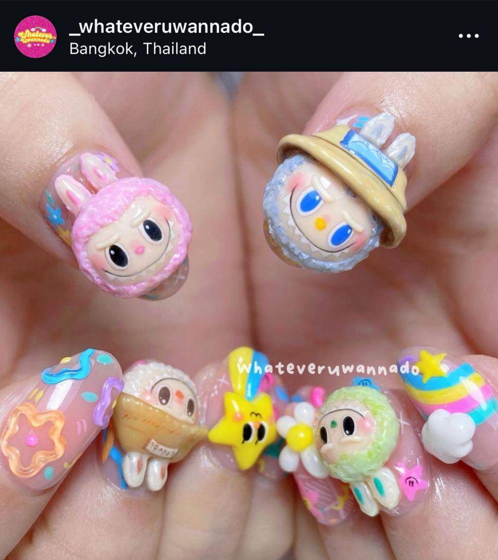 Ide Nail Art Labubu. (instagram.com/_whateveruwannado_)