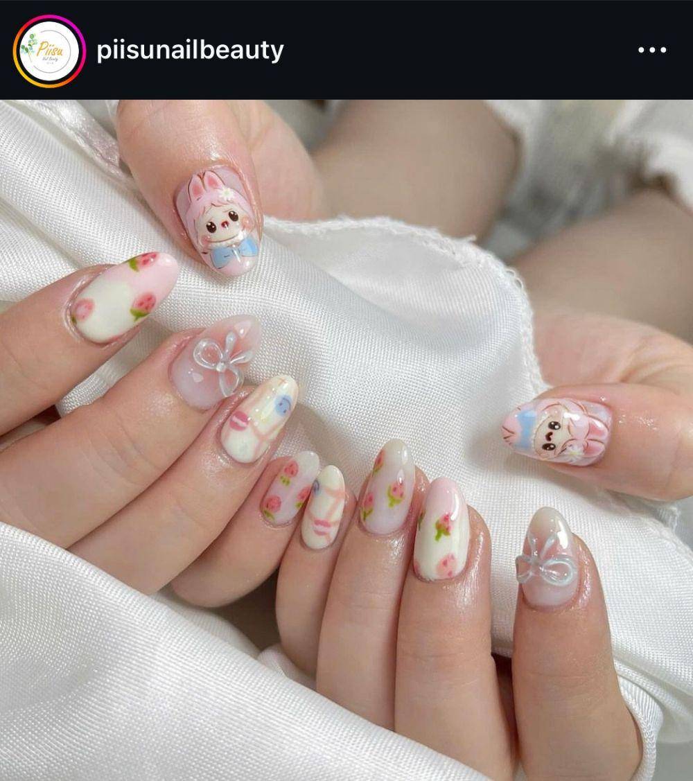 Ide Nail Art Labubu. (instagram.com/piisunailbeauty)