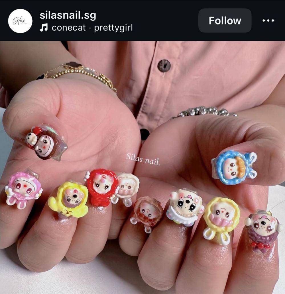 Ide Nail Art Labubu. (instagram.com/silasnail.sg)