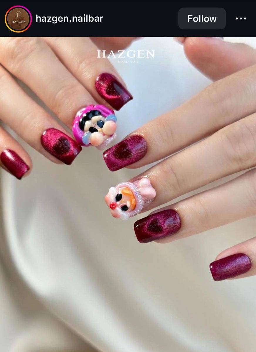 Ide Nail Art Labubu. (instagram.com/hazgen.nailbar)