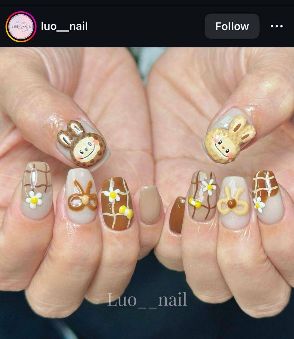 Ide Nail Art Labubu. (instagram.com/luo__nail)