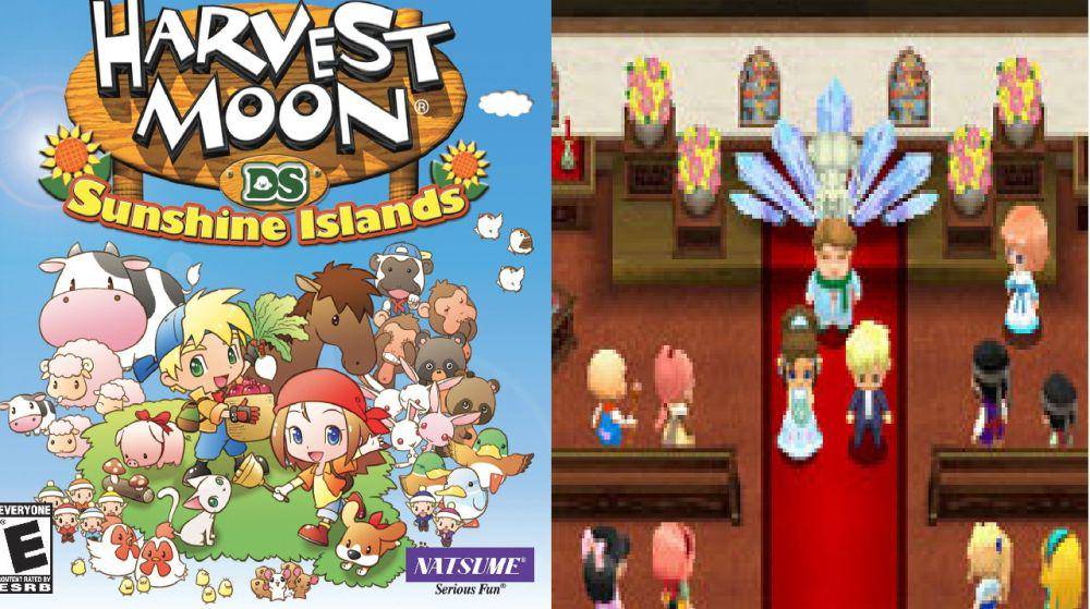 Pernikahan Mark dan Chelsea dalam Harvest Moon: Sunshine Island. (dok. Natsume/Harvest Moon: Sunshine Island)