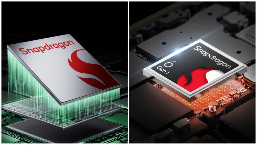 ilustrasi prosesor Qualcomm Snapdragon 7sGen2 (kiri) dan Qualcomm Snapdragon 6Gen1 (kanan) (realme.com)