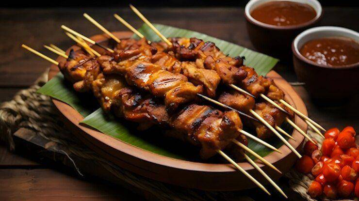 Ilustrasi sate ayam (freepik.com/lucky_Ai)