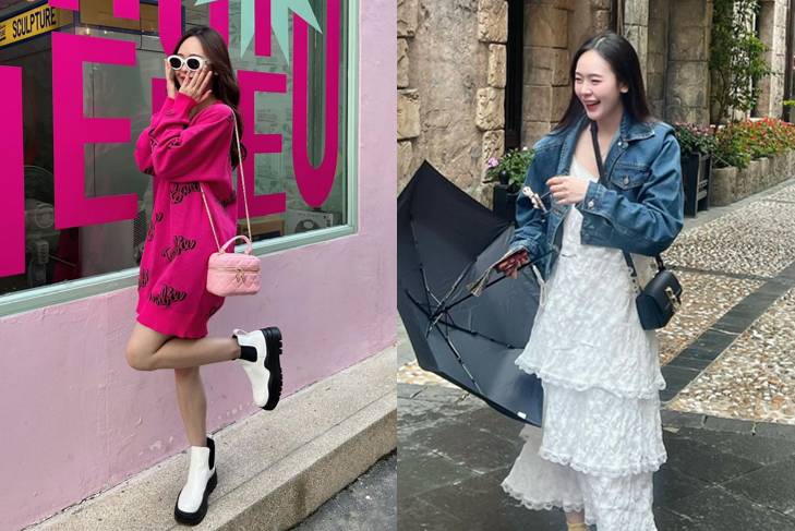 style hangout pakai dress ala June Wanwimol (instagram.com/junewanwimol19)