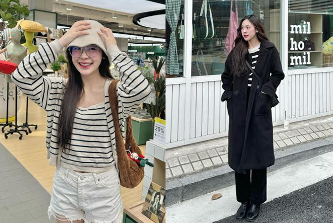 12 Padu Padan Stripes Outfit ala June Wanwimol, Gak Pernah Gagal