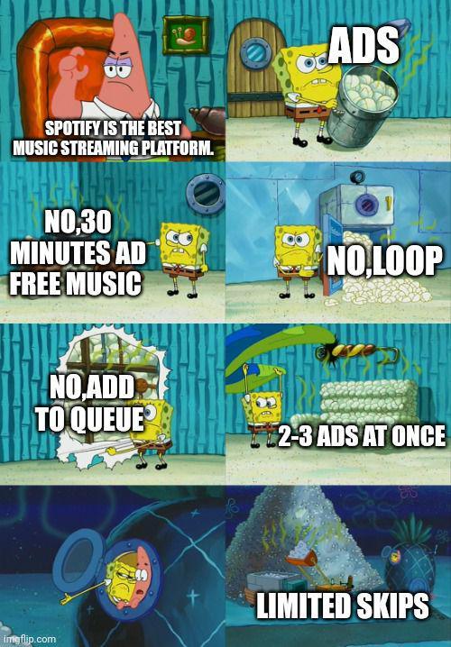 meme kocak keluh kesah pengguna Spotify (reddit.com/user/thedeepthinker______)