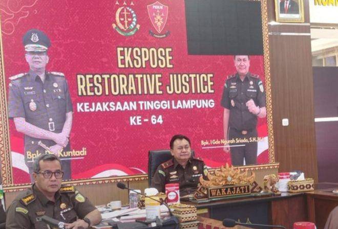Ekspose perkara melalui retoratuve justice Kejati Lampung bersama Kejaksaan Agung RI. (DOK. Kejati Lampung).