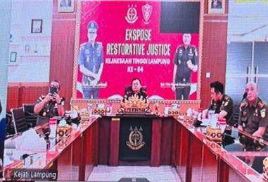 Ekspose perkara melalui retoratuve justice Kejati Lampung bersama Kejaksaan Agung RI. (DOK. Kejati Lampung).