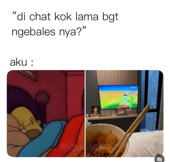 meme telat balas chat (instagram.com/quotestrr)