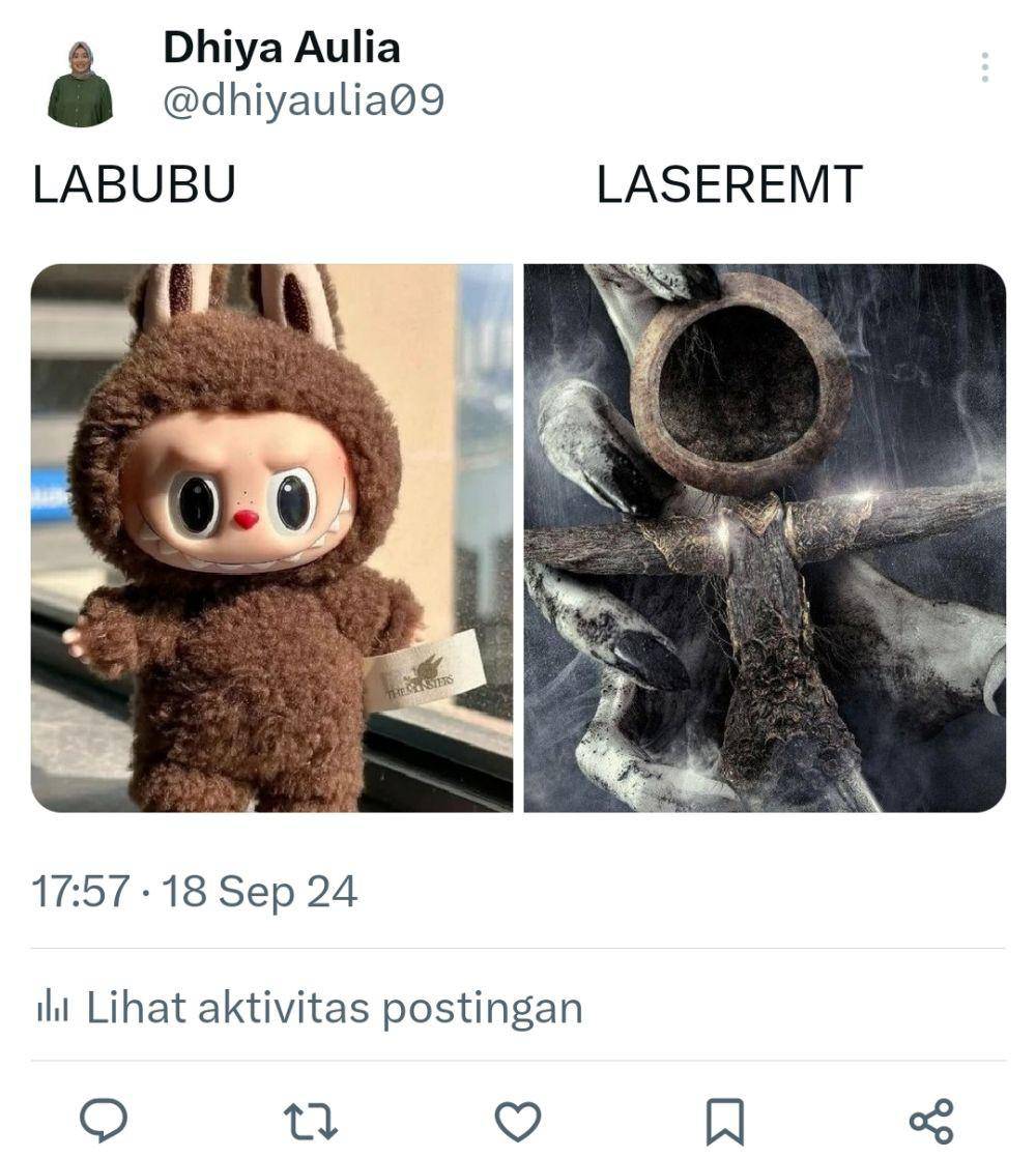 Meme LABUBU (Twitter.com/dhiyaulia09)
