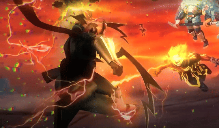 Satriantar diserang oleh Retak'ka (dok. Monsta/ BoBoiBoy Movie 2)