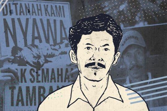 Ilustrasi aktivis Salim Kancil. (tirto.id)