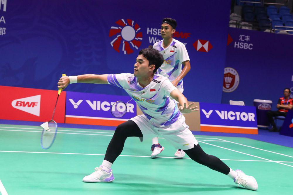 Leo Rolly Carnando/Bagas Maulana mengunci kemenangan di babak 32 besar China Open 2024 (dok.PP PBSI)