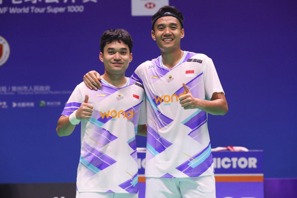 Leo Rolly Carnando/Bagas Maulana mengunci kemenangan di babak 32 besar China Open 2024 (dok.PP PBSI)