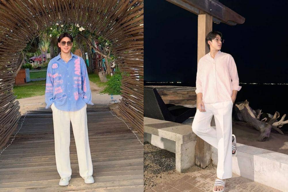 7 Inspirasi Outfit Liburan ke Pantai ala Aktor Frame Ritchanon, Fresh
